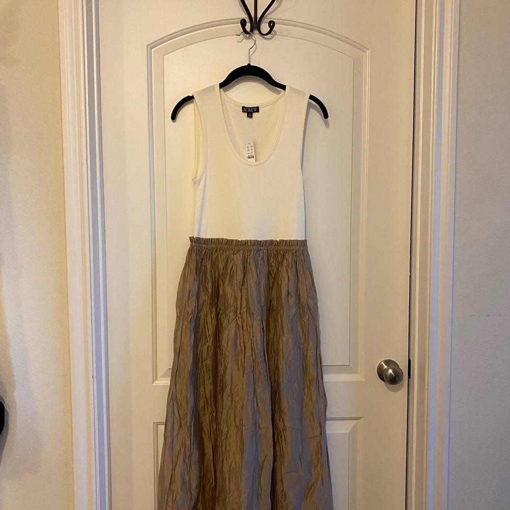 J. Crew Cream and Tan A-Line Skirt